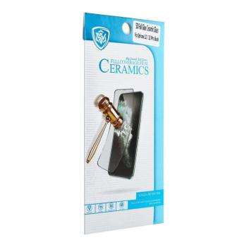 iPhone 12 / 12 Pro (6.1&quot;) előlapi hibrid üvegfólia, kerámia/üveg, oleofób réteg, edzett, fekete keret, 5D Full Glue Ceramic Glass kép