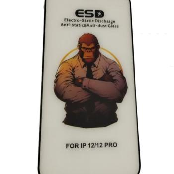 iPhone 12 / 12 Pro (6.1&quot;) előlapi üvegfólia, edzett, fekete keret, 9H, full cover, ESD (csomagolás és kiegészítők nélkül) kép