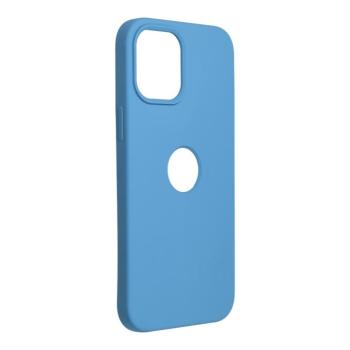 iPhone 12 / 12 Pro (6,1&quot;) szilikon tok, matt, velúr belső, kivágott, kék, Forcell Silicone kép