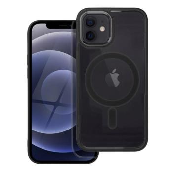 iPhone 12 / 12 Pro (6.1&quot;) szilikon tok, PC/TPU tok, magsafe, színes keretes, átlátszó/fekete, Color Edge Mag Cover kép