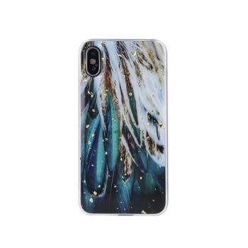 iPhone 12 Mini (5,4&quot;) hátlap tok, TPU tok, mintás, Gold Glam Feathers kép
