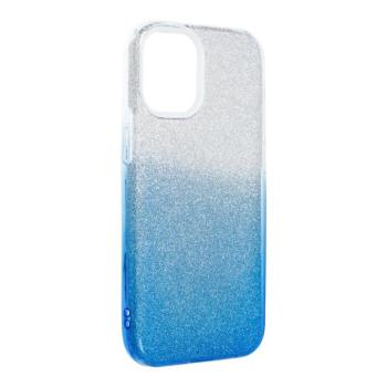 iPhone 12 Mini (5,4&quot;) szilikon tok, csillámos, hátlap tok, kék-ezüst, Shining kép