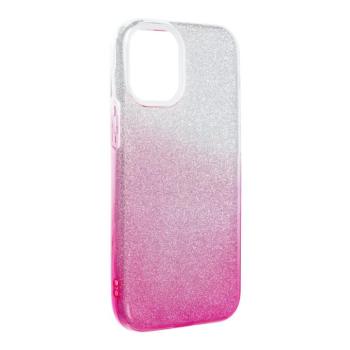 iPhone 12 Mini (5,4&quot;) szilikon tok, csillámos, hátlap tok, pink-ezüst, Shining kép