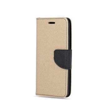 iPhone 12 Mini (5,4&quot;) telefon tok, könyvtok, oldalra nyíló tok, mágnesesen záródó, arany-fekete, Fancy kép