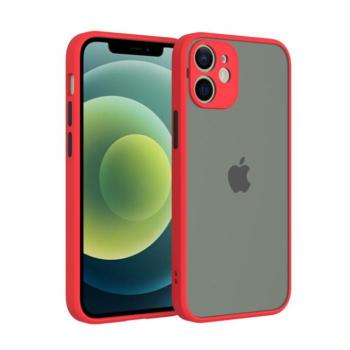 iPhone 12 Mini műanyag tok, piros, fekete kép