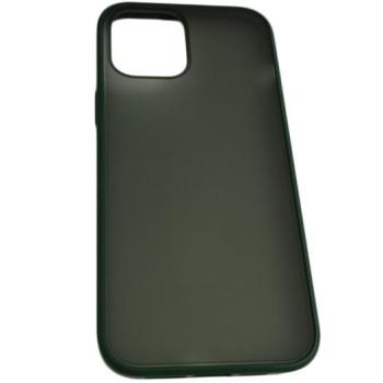 iPhone 12 Pro Max (6.7&quot;) hátlap tok, TPU tok, fekete-áttetsző, zöld keretes kép