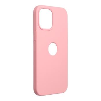 iPhone 12 Pro Max (6,7&quot;) szilikon tok, matt, velúr belső, kivágott, rózsaszín, Forcell Silicone kép