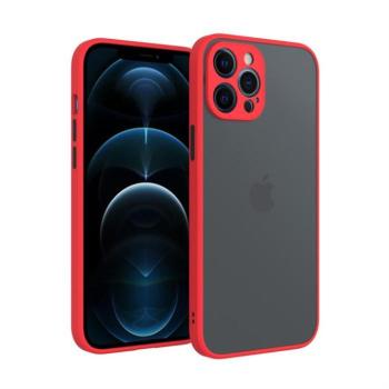 iPhone 12 Pro Max műanyag tok, piros, fekete kép