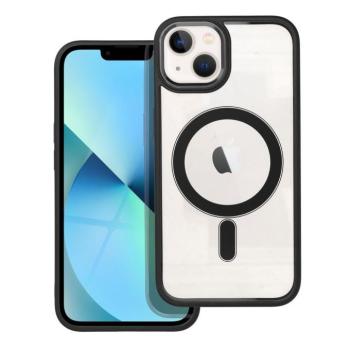 iPhone 13 (6.1&quot;) szilikon tok, PC/TPU tok, magsafe, színes keretes, átlátszó/fekete, Color Edge Mag Cover kép