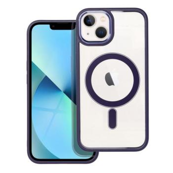 iPhone 13 (6.1&quot;) szilikon tok, PC/TPU tok, magsafe, színes keretes, átlátszó/lila, Color Edge Mag Cover kép