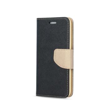 iPhone 13 Mini (5,4&quot;) telefon tok, könyvtok, oldalra nyíló tok, mágnesesen záródó, fekete-arany, Fancy kép