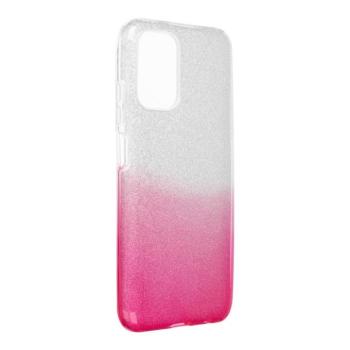 iPhone 13 Pro (6.1&quot;) szilikon tok, csillámos, hátlap tok, pink-ezüst, Shining kép