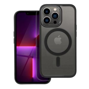 iPhone 13 Pro (6.1&quot;) szilikon tok, PC/TPU tok, magsafe, színes keretes, átlátszó/fekete, Color Edge Mag Cover kép