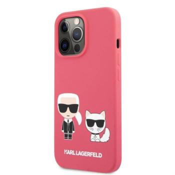 iPhone 13 Pro KARL LAGERFELD KLHCP13LSSKCP Liquid Silicon Hátlap - Piros kép