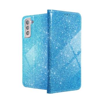 iPhone 13 Pro Max (6,7&quot;) kék csillámos mágneses könyvtok kép