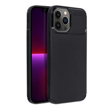 iPhone 13 Pro Max (6.7&quot;) szilikon tok, hátlap tok, carbon mintás, kamera védelem, fekete, Carbon Premium kép
