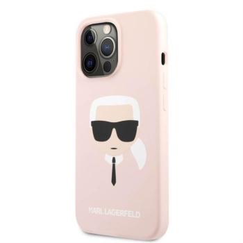 iPhone 13 Pro Max KARL LAGERFELD KLHCP13XSLKHPI Liquid Silicon Hátlap - Rózsaszín kép