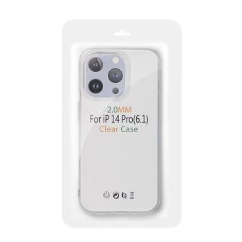 iPhone 14 (6.1&quot;) szilikon tok, átlátszó, 2mm, kamera védelemmel, Clear kép