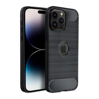 iPhone 14 (6,1&quot;) szilikon tok, fekete, kivágott, Carbon fiber kép
