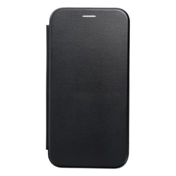 iPhone 14 (6.1&quot;) telefontok, könyvtok, mágneszáras, flip tok, szilikon keretes, fekete, Forcell Elegance kép