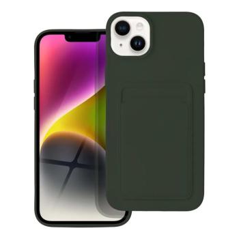 iPhone 14 Plus (6,7&quot;) szilikon tok, hátlap tok, bankkártya tartós, zöld, Card kép