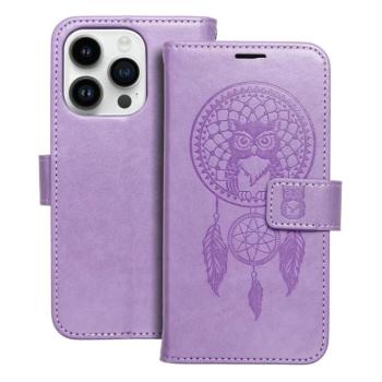 iPhone 14 Plus (6.7&quot;) telefon tok, könyvtok, oldalra nyíló tok, mágnesesen záródó, lila, dreamcatcher, Forcell Mezzo kép