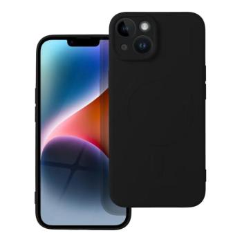 iPhone 14 Plus (6,7&quot;) telefon tok, szilikon tok, magsafe, mikroszálas belső, fekete, Silicone Mag Cover kép