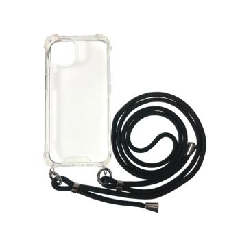 iPhone 14 Plus TPU+PC Átlát.tok,Fekete zsinórral kép