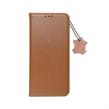 iPhone 14 Pro (6.1&quot;) bőr telefon tok, könyvtok, oldalra nyíló tok, mágnesesen záródó, barna, Forcell Leather kép
