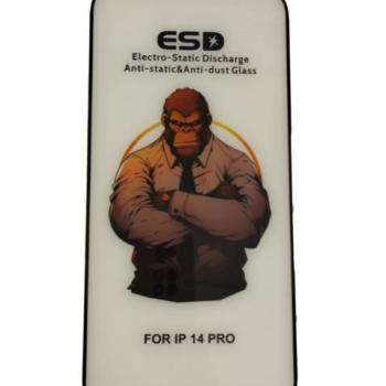 iPhone 14 Pro (6.1&quot;) előlapi üvegfólia, edzett, fekete keret, 9H, full cover, ESD (csomagolás és kiegészítők nélkül) kép