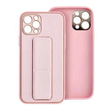 iPhone 14 Pro (6,1&quot;) hátlap tok, műbőr tok, kitámasztható, rózsaszín, Leather kép