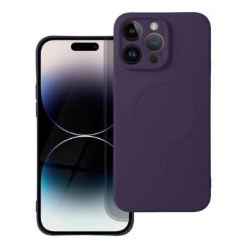 iPhone 14 Pro (6,1&quot;) telefon tok, szilikon tok, magsafe, mikroszálas belső, sötét lila, Silicone Mag Cover kép
