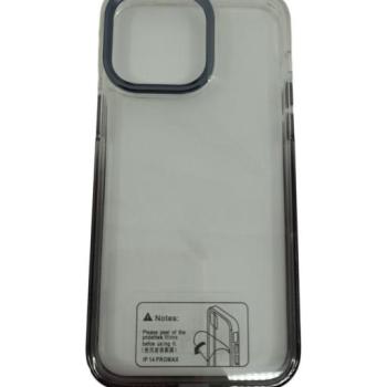 iPhone 14 Pro Max (6.7&quot;) hátlap tok, TPU tok, fekete-átlátszó színátmenetes kép