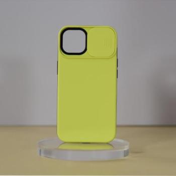 iPhone 14 TPU+PC csúsz. kameravédős tok,Sárga kép