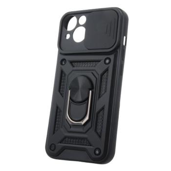 iPhone 15 Plus (6.7&quot;) ütésálló hátlap tok, kitámasztható, fekete, Defender Slide kép