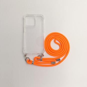 iPhone 15 Plus TPU+PC Átlát.tok,Narancssár. Zsinórral kép