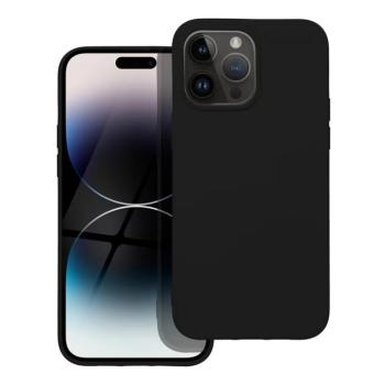iPhone 15 Pro (6.1") szilikon tok, matt, velúr belső, fekete, Silicone kép