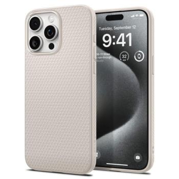 iPhone 15 Pro Max (6.7&quot;) hátlap tok, TPU tok, natural titanium, Spigen Liquid Air kép