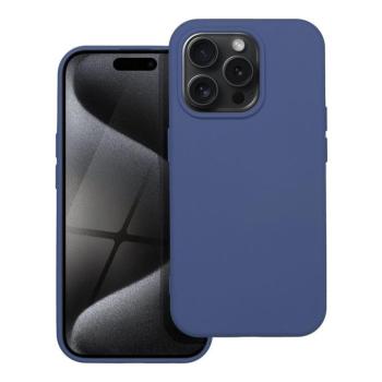iPhone 15 Pro Max (6.7&quot;) szilikon tok, matt, velúr belső, kék, Silicone kép