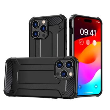 iPhone 15 Pro Max hibrid Armor tok - fekete kép
