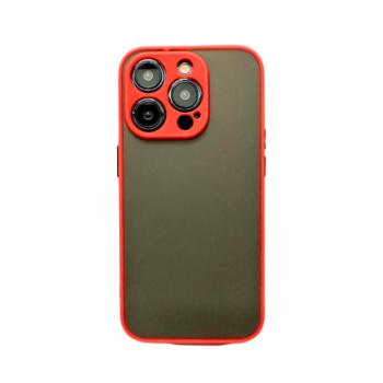 iPhone 15 Pro Max műanyag tok, piros-fekete kép
