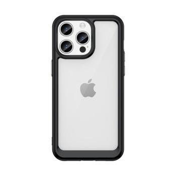 iPhone 15 Pro Max Outer Space megerősített tok Rugalmas kerettel - fekete kép