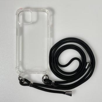 iPhone 15 Pro Max TPU+PC Átlát.tok,Fekete zsinórral kép
