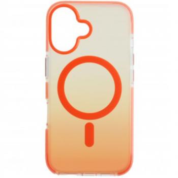Iphone 16 mágneses tok, Narancs-Átlátszó kép