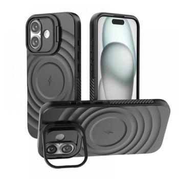 Iphone 16 mágneses ütésálló tok, Fekete kép