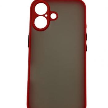 iPhone 16 műanyag tok, piros-fekete kép