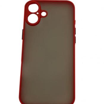 iPhone 16 Plus műanyag tok, piros-fekete kép
