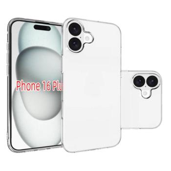 iPhone 16 Plus vékony TPU szilikon hátlap,Átlátszó kép