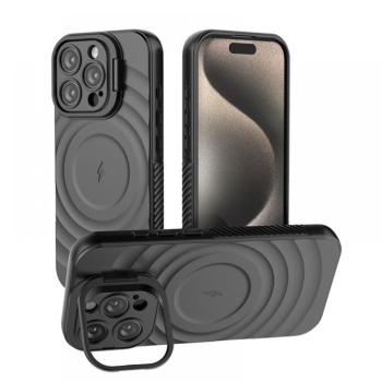 Iphone 16 Pro mágneses ütésálló tok Fekete kép