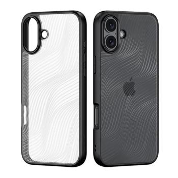 iPhone 16e (6.1&quot;) hátlap tok, telefon tok, átlátszó / fekete, PC/TPU, kamera védelemmel, Dux Ducis Aimo kép